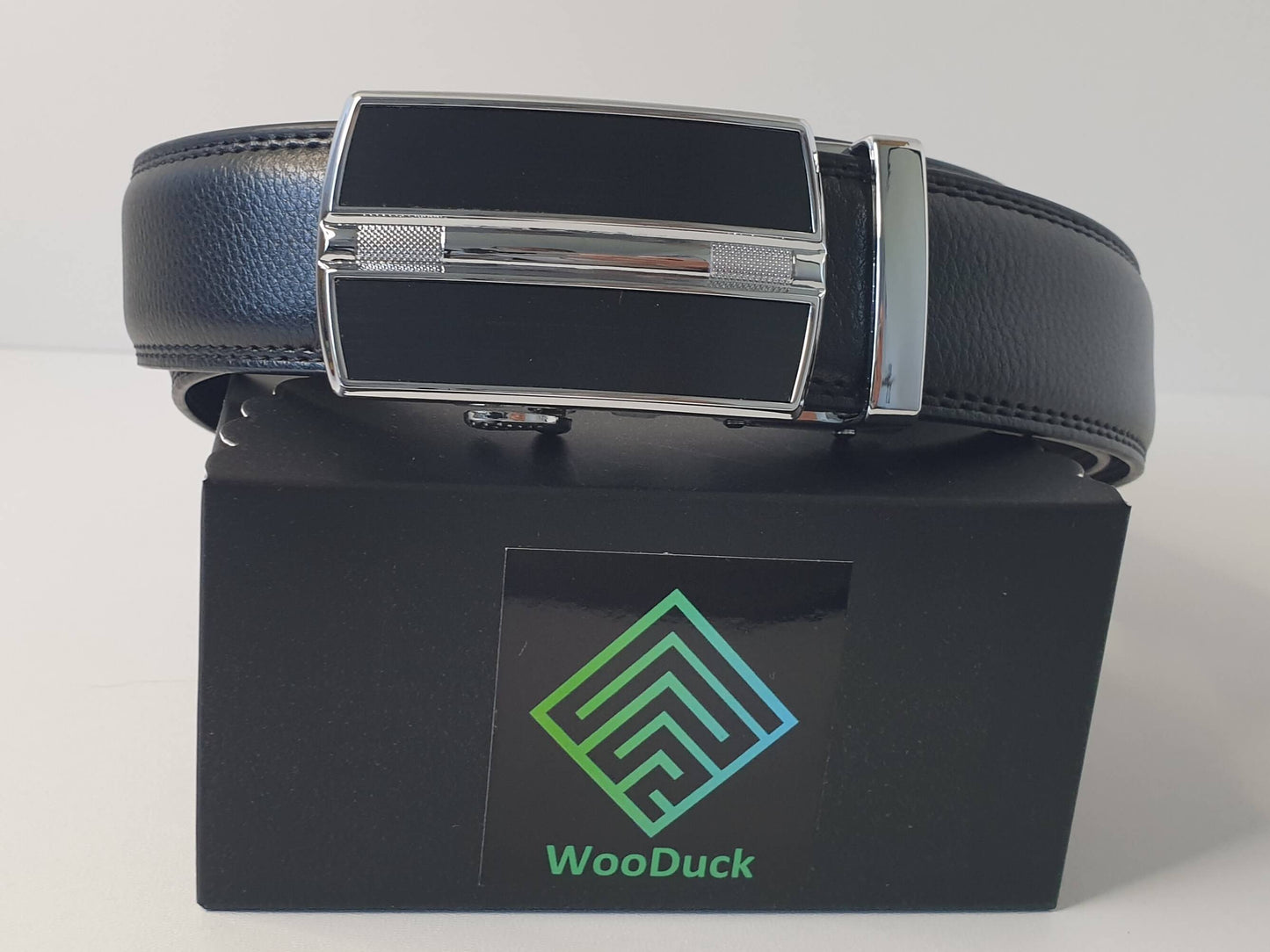 WooDuck lederen riem met Automatische gesp - Model 1 - zwart