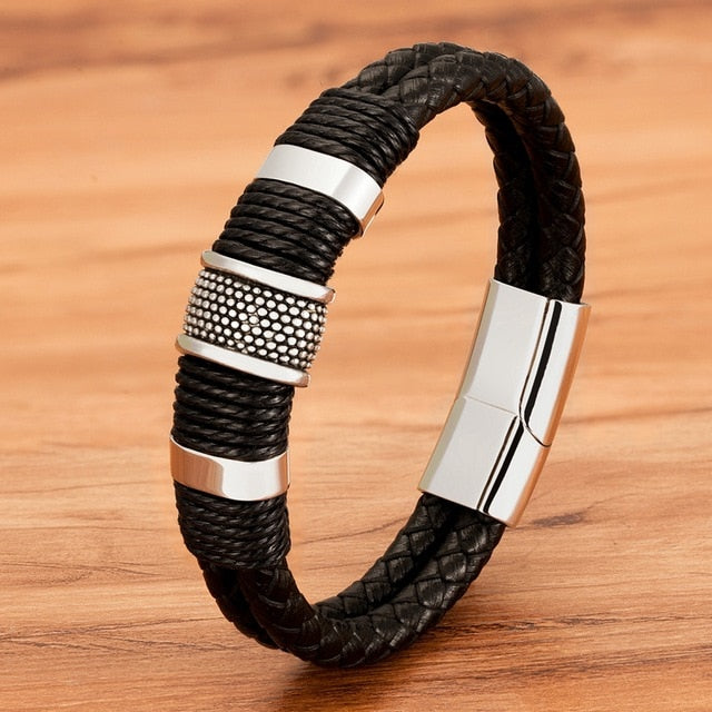 Stijlvolle lederen armband