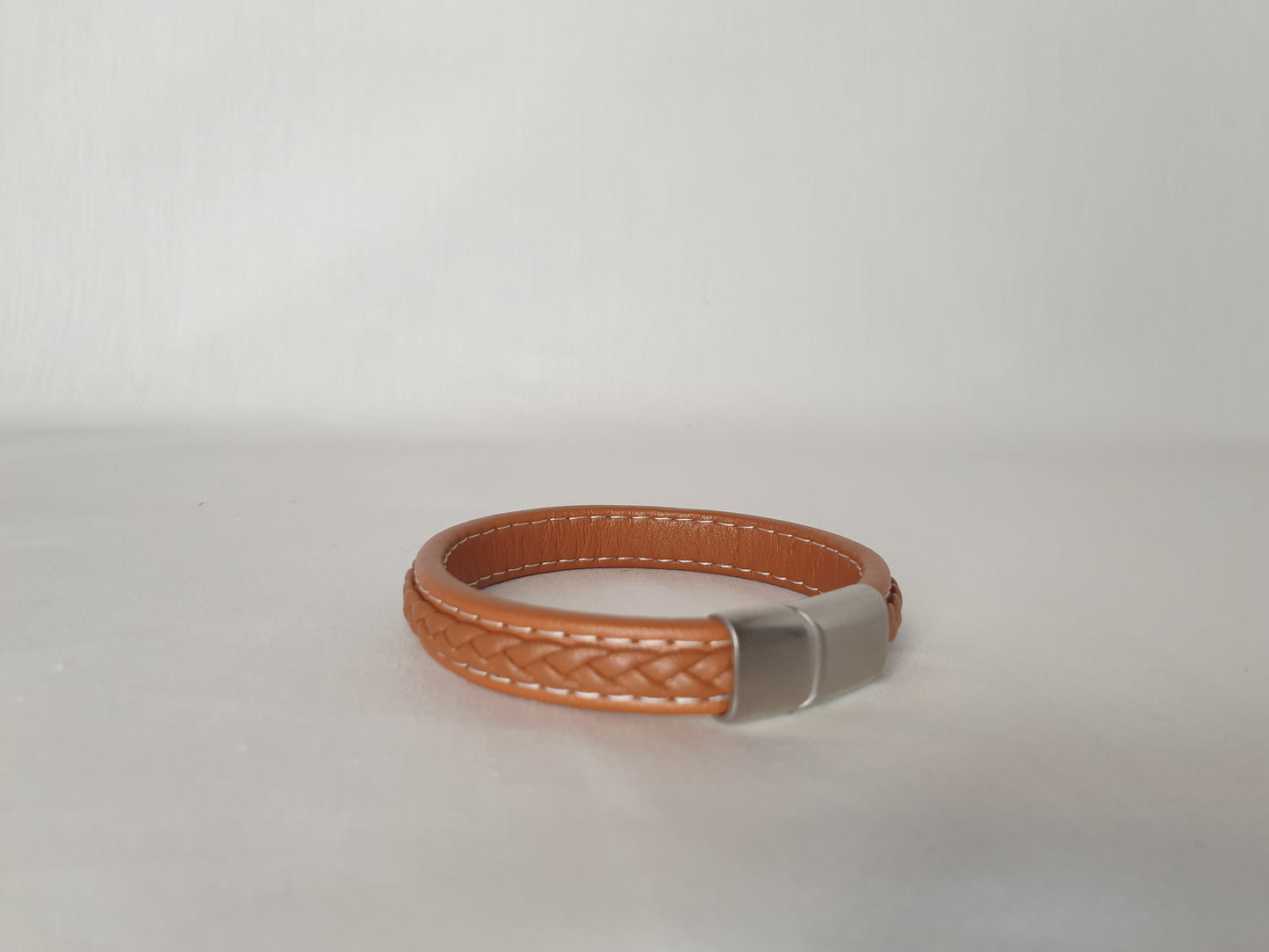 Caramel colored leather bracelet