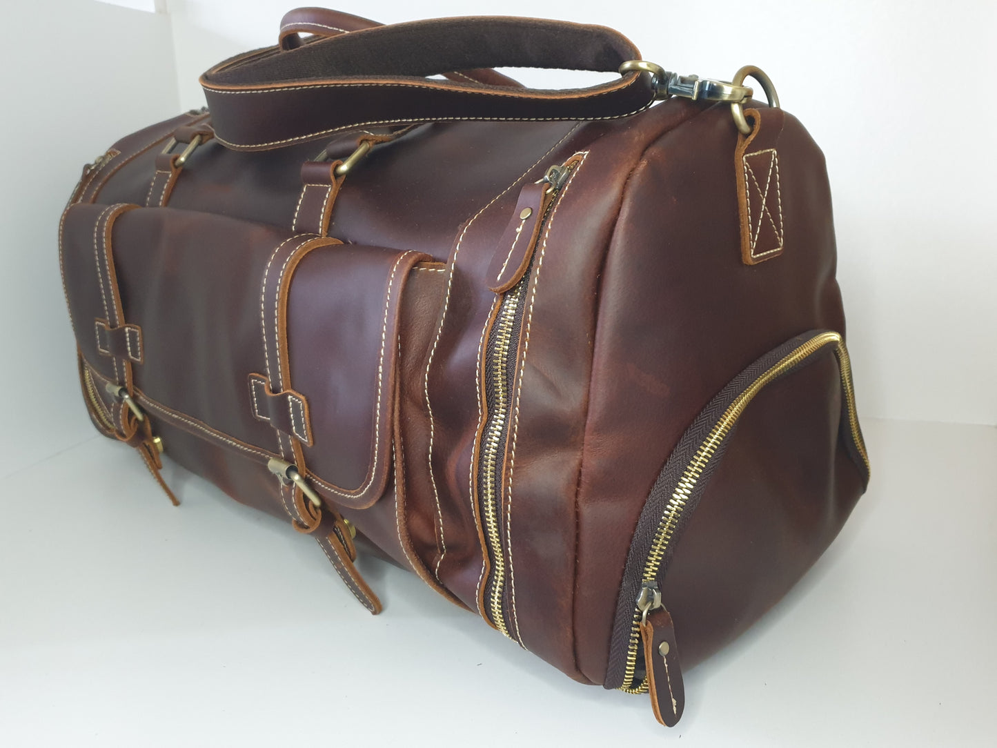 Vintage leather travel bag - Weekend away in style!